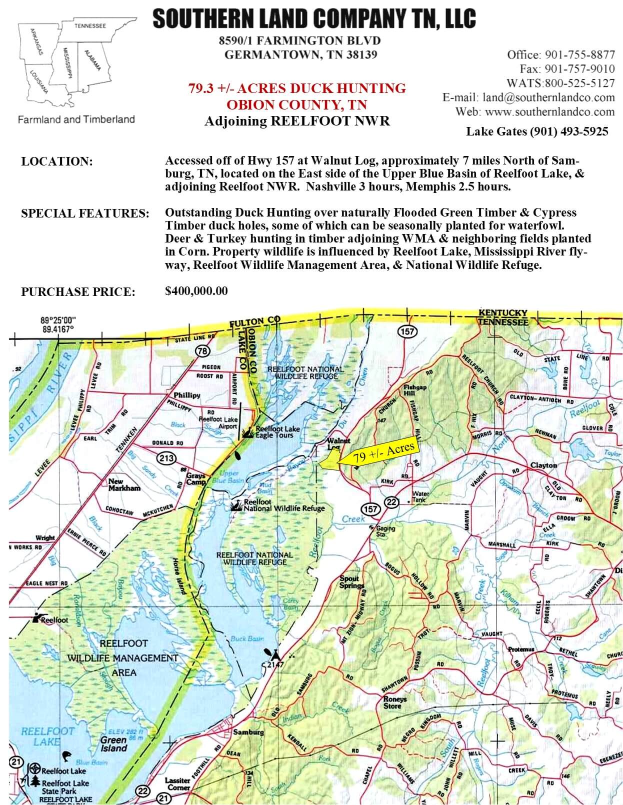 World Maps Library Complete Resources Maps Reelfoot Lake   Reelfoot Lake Location Map Offering Info 